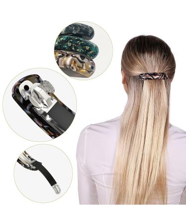 Large Hair Barrettes for Women - French Barrette Hair Clips Set - 3Pcs (Black, Brown, Green) - Buy Online on GoSupps.com