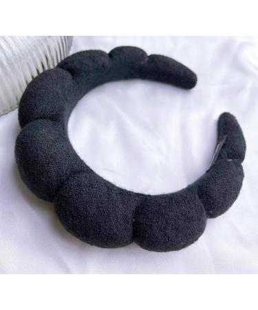 COMMINY Women's Black Spa Headband for Washing Face | Soft Terry Cloth Makeup and Skincare Puffy Headband - Buy Online on GoSupps.com