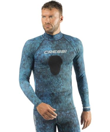 Cressi Camouflage Rash Guard for Scuba Diving & Spearfishing - Crew Neck, X-Large Camo Blue - Buy Online on GoSupps.com
