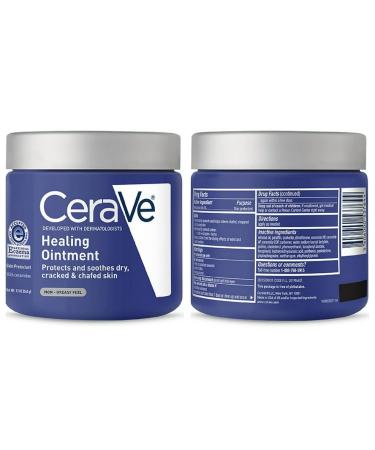 CeraVe Healing Ointment Bundle - 12 oz Tub & 1.89 oz Travel Size Tube | Protects & Soothes Dry, Cracked, Chafed Skin - Buy Online on GoSupps.com