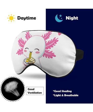 Kawaii Axolotl Noodle Sleep Mask | Soft Light-Blocking Eye Cover for Women | Adjustable Cartoon Blindfold & Eyeshade - Buy Online on GoSupps.com