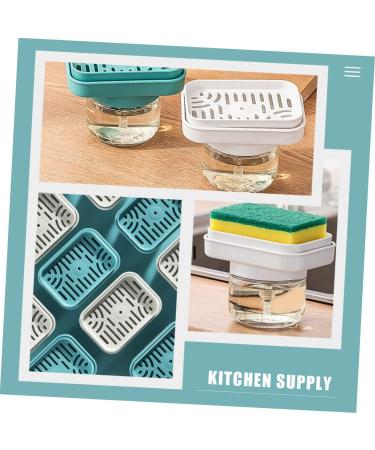 Ciieeo 4pcs Squeeze Bottle Liquid Soap Dispenser Dishwashing Sponge Holder Sink Soap Dispenser Press Type Soap Dispenser Dish Washing Soap Dispenser Dish Soap White Necessity Plastic - Buy Online on GoSupps.com