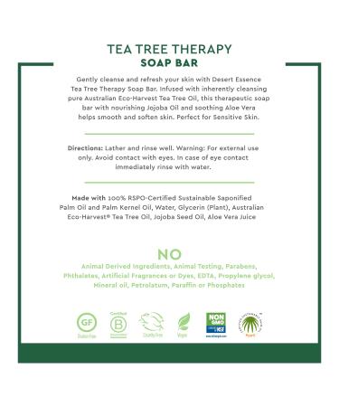 Desert Essence Tea Tree Cleansing Bar - 5 oz Natural Skin Care - Buy Online on GoSupps.com