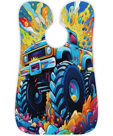 Colorful Dog Paw Prints Beard Bib Apron | Hair Catcher for Men | Perfect Father's Day & Christmas Gift for Dad | Includes 2 Suction Cups - Buy Online on GoSupps.com