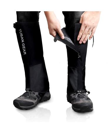 Outdoor gaiters waterproof dustproof adjustable breathable leg protection gaiter for outdoor trousers for hiking climbing trekking snow hiking 1 pair black l