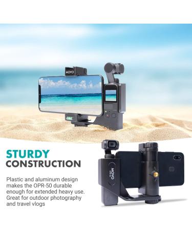 Movo OPR-50 Smartphone Video Rig for DJI OSMO Pocket 1 & 2 - Includes Smartphone Mount and 2X Shoe Mount - Phone Stabilizer for Video Recording with Microphone and Light support - Buy Online on GoSupps.com
