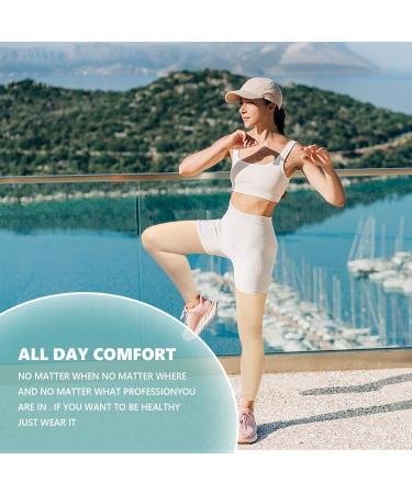 20-30 mmHg Compression Pantyhose for Women | Footless Medical Support Stockings for Varicose Veins & Swelling - X-Large Beige - Buy Online on GoSupps.com