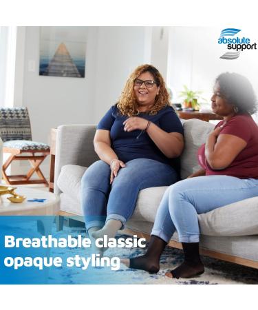 Shop ABSOLUTE SUPPORT Plus Size Compression Pantyhose 20-30mmHg - Opaque Open Toe Tights for Varicose Veins & Deep Vein Thrombosis - 2X-Large Black - Buy Online on GoSupps.com