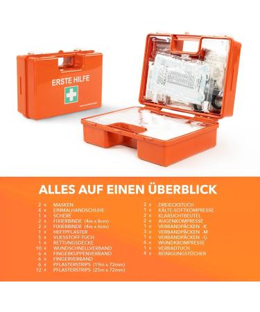 Floordirekt First Aid Suitcase DIN 13157 - Complete Emergency Kit for Home & Office Wall Bracket Included Ideal for Up to 50 Employees - Buy Online on GoSupps.com