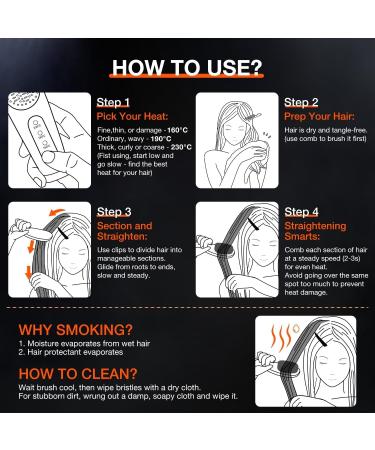 Mini Hair Straightener Brush - Wireless Straightening Brush with 3 Temperature Levels for Effortless Styling - Buy Online on GoSupps.com