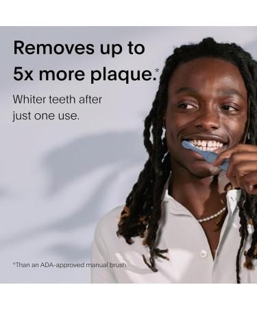 SURI Sustainable Sonic Toothbrush - Eco-Friendly Electric Travel Toothbrush for Adults with Recyclable Plant-Based Head 2 Modes Mirror-Mount & Charging Stand - Morning Waves - Buy Online on GoSupps.com