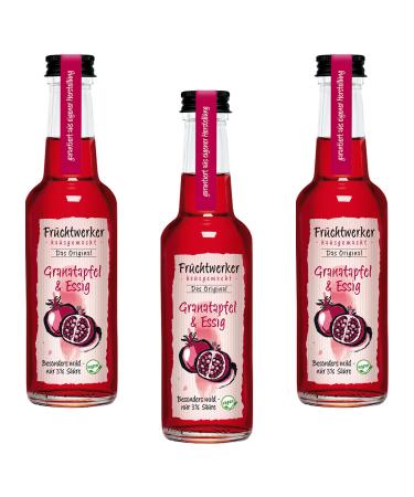 Fruchtwerker Fruchtwerker | Pomegranate & Vinegar | With Real Fruit Juice | Set of 3 | 3 x 250ml Glass Bottles