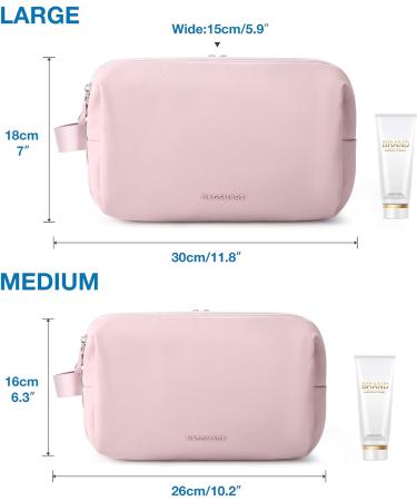 BAGSMART Women's Large Pink Travel Toiletry Bag Organizer - Water-Resistant Dopp Kit for Makeups & Toiletries - Buy Online on GoSupps.com
