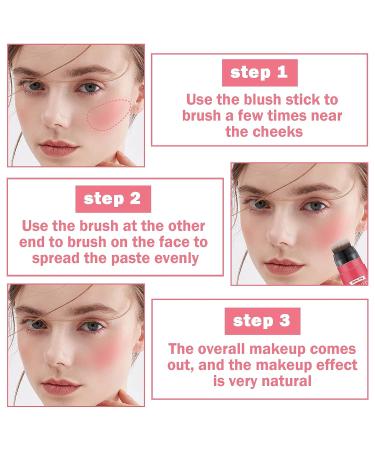3-in-1 Cream Blush Stick - Coral Orange | Multi-Use Cheek, Lip, and Eyeshadow Makeup | Waterproof & Long Lasting with Brush - Buy Online on GoSupps.com