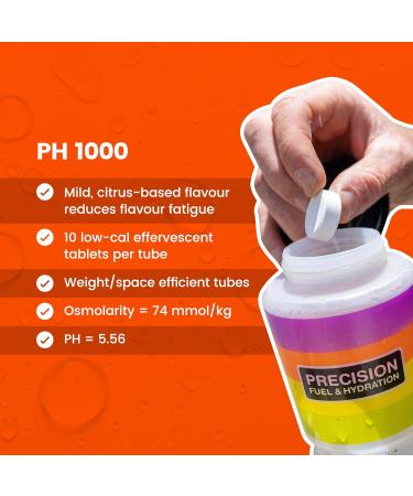 Precision Hydration Electrolyte Tablets - Multi Strength Effervescent Hydration Tablets - Combats Cramp - Low Calorie Gluten Free Vegan/Vegetarian Friendly (1 Tube 1000mg/L - Orange Tube) - Buy Online on GoSupps.com
