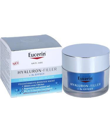  Eucerin Eucerin Hyaluron-Filler Night Moisturizing Booster 50 ml Anti-Wrinkle Face Cream 72 h Night Face Cream with Hyaluronic Acid - Buy Online on GoSupps.com