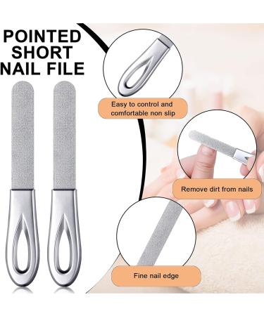 Stainless Steel Nail Files Set with Leather Case - Double Sided Grit Diamond Fingernail File for Natural Nails - Non Slip Handle, Metal File Emery Boards (Black) - Buy Online on GoSupps.com