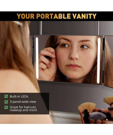 KKOCH BEAUTY 3 Way Mirror with LED Lights - Haircutting Kit and Makeup Mirror - Self Cut for Men, Women, and Kids - Buy Online on GoSupps.com