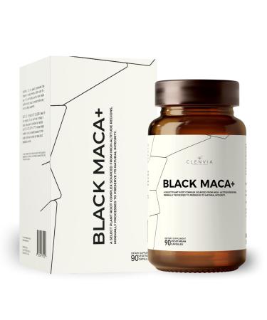 Black Maca Capsules 1500mg Premium Organic Maca Root Powder Nutrient-Rich Superfood Packed with Vitamins A, C, B-Complex, Iron, Zinc & Calcium Non-GMO, Gluten-Free, 90 Count, Made in The USA
