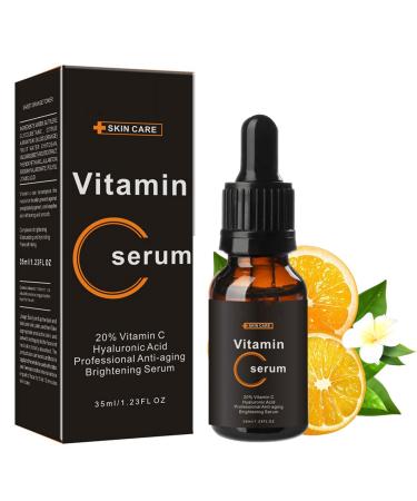 Vitamin C Serum For Face 20% Vitamin C Serum With Hyaluronic Acid For Collagen Boost Anti-Wrinkle Anti-Aging Dark Circle Sun Damage Brighten Hydrate Face Serum