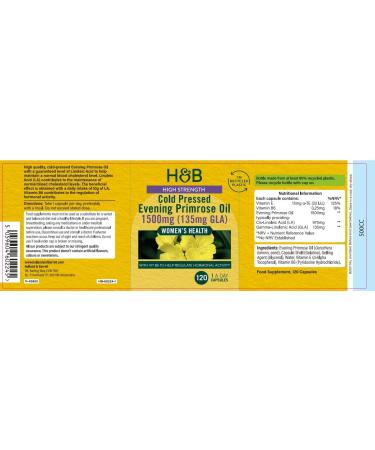 Holland & Barrett Cold Pressed Evening Primrose Oil 1500mg - 120 Capsules - Buy Online on GoSupps.com