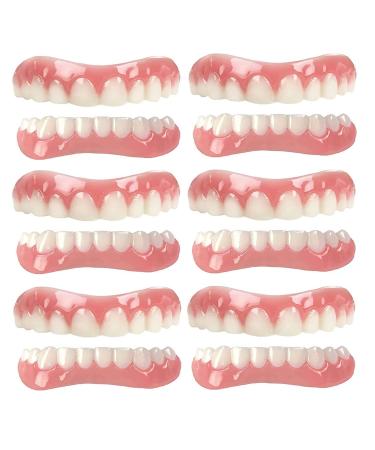 XZLZMD pebbles dentures immediate repair cracked or missing teeth prosthesis reverberation upside down and lower jaw dentures unisex 6 pair