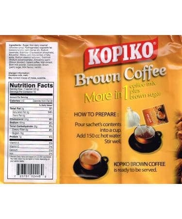 Kopiko Brown Coffee Mix Malaisie Caf instantan 275 g (10 sachets) Halal - Buy Online on GoSupps.com