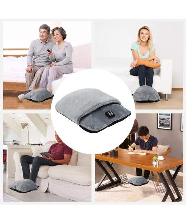 Buy Electric Foot Warmer with Heating & Vibration Massage - Ultra-Soft Fleece Anti-Slip Sole One Size Gray for Men & Women - International Shipping Available - Buy Online on GoSupps.com
