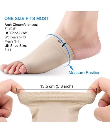Ailaka Compression Arch Support Sleeves - Plantar Fasciitis Relief & Heel Spur Cushioned Braces (2 Pairs) - Khaki - Buy Online on GoSupps.com