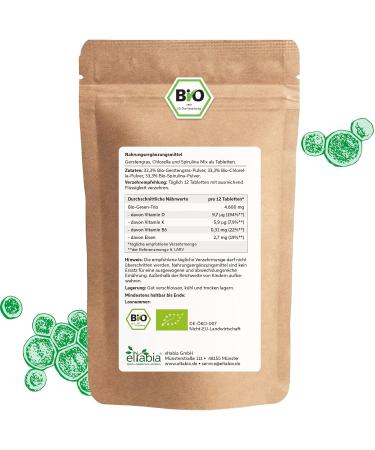 Bio Green Trio Presslinge 1kg - 2500 Chlorella Spirulina & Barley Grass Tabs | 100% Pure Raw Food Tablets | Health & Wellness Supplement - Buy Online on GoSupps.com