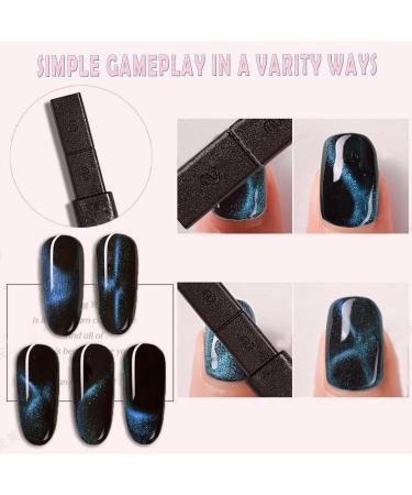 Wishesmar 14-Piece Nail Art Tool Set | DIY Magic 3D Magnetic Pencil & Cat Eye Gel Applicator | Create Stunning Cat Eye Effects - Buy Online on GoSupps.com