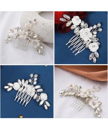 Beaupretty Floral Hair Comb Hair Toppers Wedding Hair Accessories Bridal Hair Accessories Hair Accessories for Wedding Rhinestone Hair Accessories Flower Hair Accessories Comb Bride Metal - Buy Online on GoSupps.com