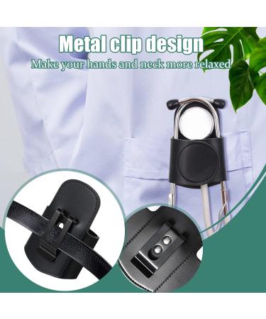Powerful PU Leather Stethoscope Holder Belt Clip Universal Fit for Nurse Cardiologist Doctor Paramedics Emts - Buy Online on GoSupps.com