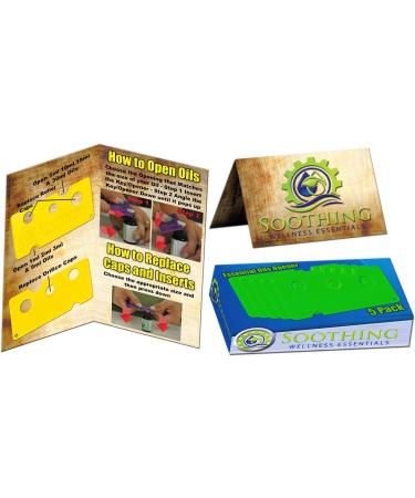 Soothing Wellness Essentials 5 Pack Essential Oils Tool Set - Basil Green Opener for Roller Balls & Caps - Perfect for Easy Access & Removal - Buy Online on GoSupps.com