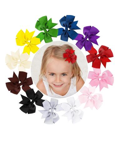 Sibba 3 Inch Easter Party Bow Clips 12 Pcs, Multi-colored Fabric Ribbons Grosgrain Headpiece for Women, Girls, Toddlers, Kids - Kawaii Alligator Barrettes for Casual Wear - Buy Online on GoSupps.com