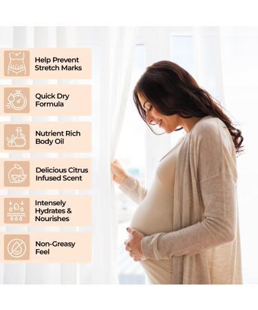 Fearless Mama Belly Oil | Prevent Stretch Marks & Soothe Skin | Quick-Dry Pregnancy Body Oil with Shea & Vitamin E - Buy Online on GoSupps.com