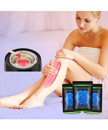 Wax Beads for Hair Removal - Auperwel Hard Wax Beans for Brazilian, Face & Legs - Painless Waxing, 10.5oz, 3 Packs, Chamomile - Buy Online on GoSupps.com