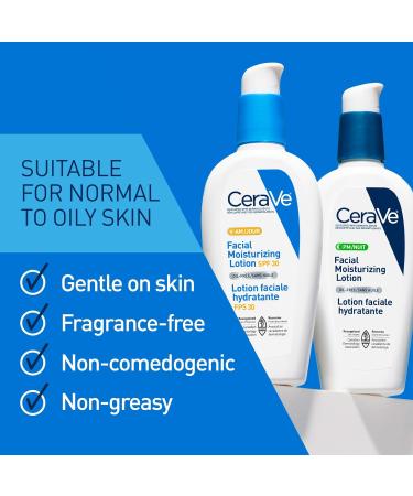 CeraVe Face Cream BUNLDE Cerave AM Facial Moisturizing Lotion with SPF 30 & PM Facial Moisturizing Lotion Formulated with Hyaluronic Acid & Ceramides Non-Greasy Gentle on Skin & Fragrance-Free Day & Night face cream bundle - Buy Online on GoSupps.com