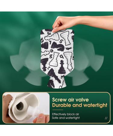 Black and White Chess Hot Water Bottle with Plush Cover Cozy Bed Warmer for Adults & Kids | 26.5x15.3cm - International Shipping Available! - Buy Online on GoSupps.com