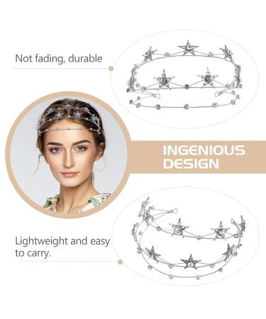 Beaupretty Rhinestone Star Crown Tiara: Bridal Headpiece Wedding Hairband in Silver - Buy Online on GoSupps.com