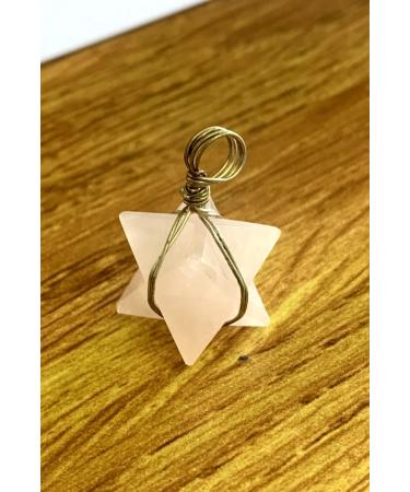 crystalmiracle Rose Quartz Merkaba Star Pendant Crystal Jewelry Fashion Accessory Gift Gemstone Love Handcrafted - Buy Online on GoSupps.com