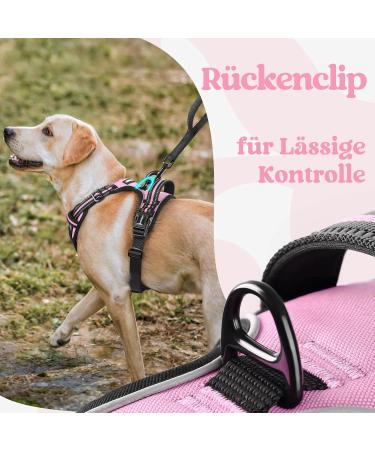 Rabbitgoo Adjustable Anti-Pull Dog Harness for Large Dogs - Soft Padded Reflective Chest Harness in Pink XL (1 Pack) - No Choke Design Perfect for Daily Walks - Buy Online on GoSupps.com