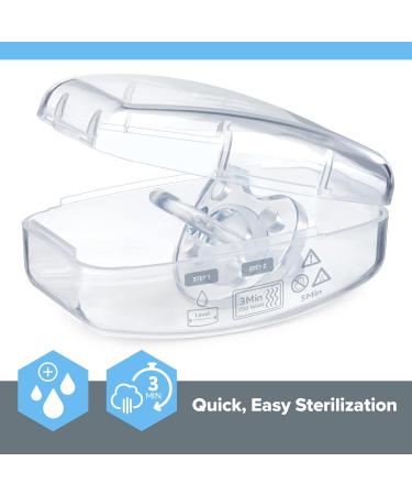 Chicco PhysioForma 100% Soft Silicone Pacifier 0-6m Clear Orthodontic Nipple BPA-Free 2-pack with Sterilizing Case - Buy Online on GoSupps.com