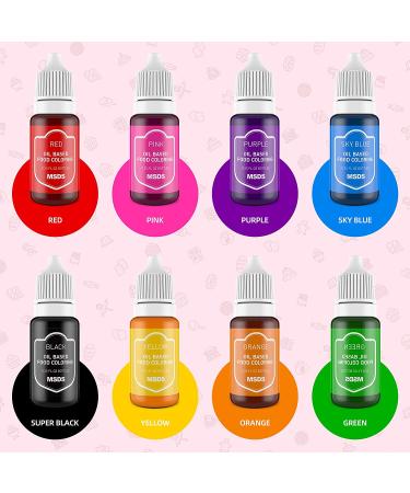 DaCool Upgraded Oil-Based Food Dye Coloring - .35 Fl.Oz Bottles for Chocolate, Candy, Cake Decorating & Baking - Buy Online on GoSupps.com