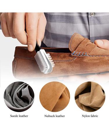 Suede Brush Set for Leather Boots - 2Pcs 4-Sided Multifunctional Nubuck & Nylon Bristle Brushes - Buy Online on GoSupps.com