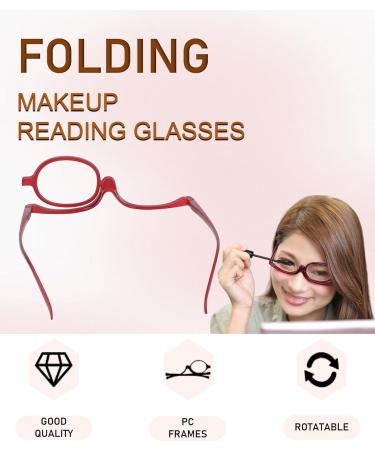 Stylish Women's Reading Glasses +3.00 | Flip Over Magnifying Makeup Eyeglasses for Enhanced Vision - Buy Online on GoSupps.com