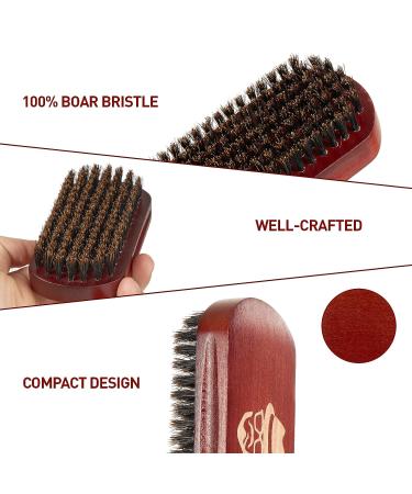 100% Boar Bristle Beard Brush with Black Walnut Wood Comb - Facial Hair Grooming Mustache and Shaving Tool - Buy Online on GoSupps.com