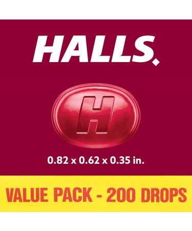 HALLS Cough and Throat Relief Cherry Cough Drops Bulk Pack 200 Drops 200 Drops (Pack of 1) - Buy Online on GoSupps.com
