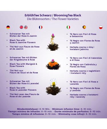 Creano Blooming Tea Flower Mix - 6 Premium Black Tea Blooms in Magnetic Box | International Shipping - Buy Online on GoSupps.com
