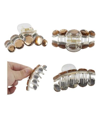 4 Pack Octopus Crystal Hair Claw Clips - Clear Gold Blue Brown Glitter Sparkly Fancy Plastic Hair Accessories for Women - Buy Online on GoSupps.com